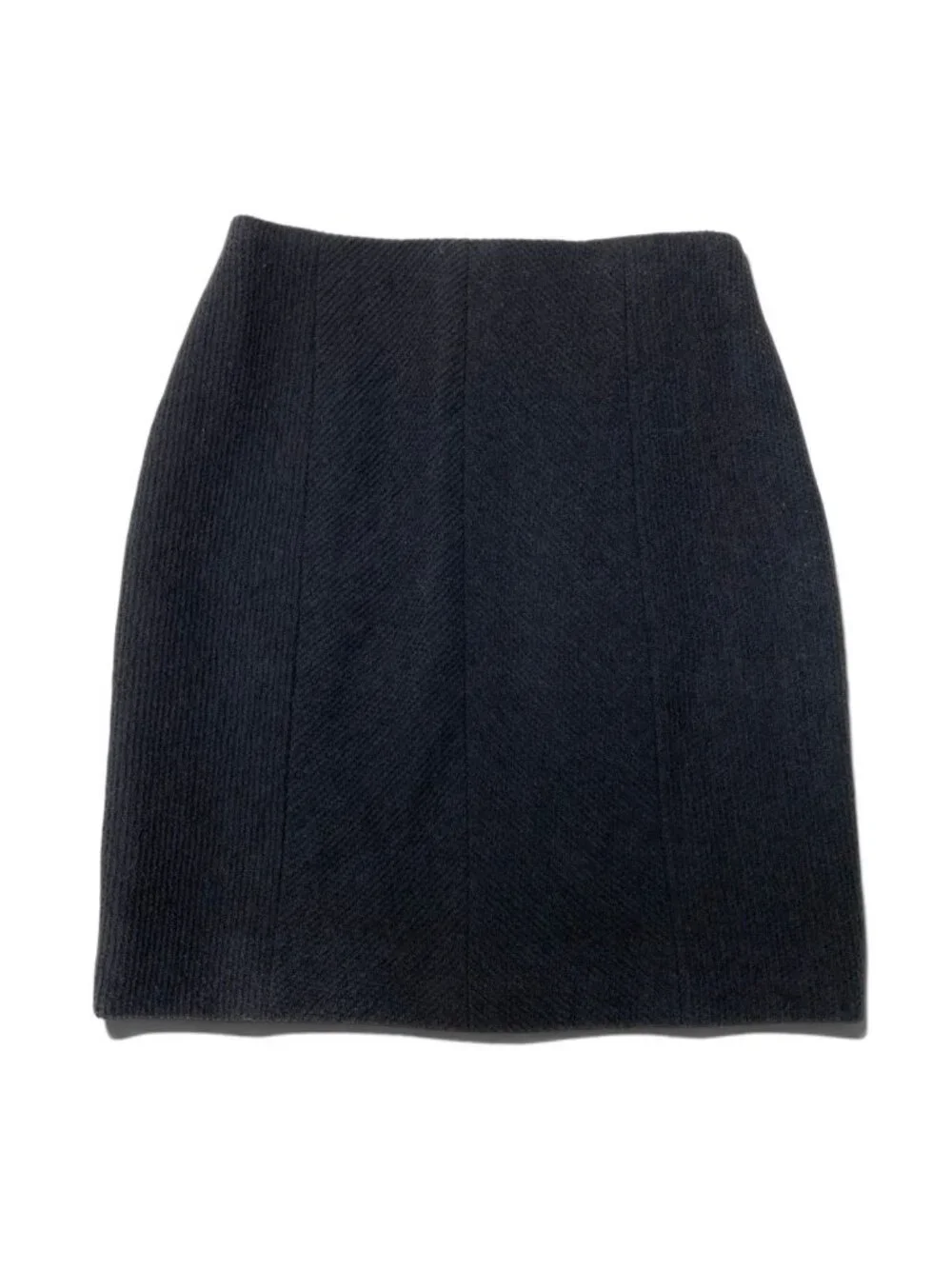 Chanel CC Logo Pencil Skirt Knee Length Black 38